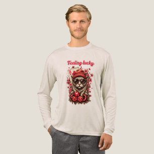 Whimsical Cat Poker Celebration Tri-Blend Shirt