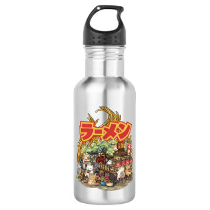 Whimsical Cat Ramen Noodle Stall Edelstahlflasche