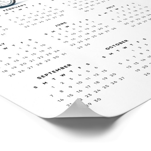 Whimsical Cat Riding a Bicycle 2025 Wall Calendar Poster (Ecke)