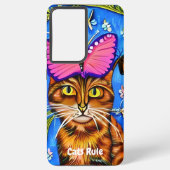 Whimsical Cat Samsung S21 Android Smartphone Case Galaxy Hülle (Rückseite)