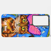 Whimsical Cat Samsung S21 Android Smartphone Case Galaxy Hülle (Linke Seite)