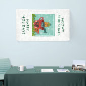 Whimsical Cat Sitzen in einem Teacup Weihnachten Banner (Messeveranstaltung)