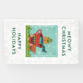 Whimsical Cat Sitzen in einem Teacup Weihnachten Banner (Horizontal)