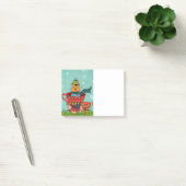 Whimsical Cat Sitzen in einem Teacup Weihnachten Post-it Klebezettel (Büro)