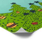 Whimsical Cat Sitzen in einem Teacup Weihnachten Poster (Ecke)