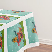 Whimsical Cat Sitzen in einem Teacup Weihnachten Tischdecke (Beispiel)