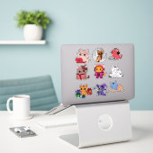 Whimsical Cat Sticker Pack (Laptop auf Schreibtisch)