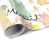 Whimsical Cat-Themed Wrapping Paper - perfekt für Geschenkpapier (Rolleneckpunkt)