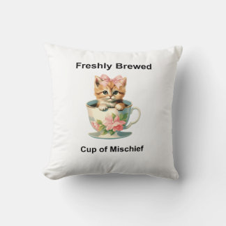 Whimsical Cat Throw Kissen
