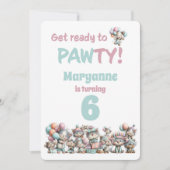 Whimsical Cat Watercolor Birthday Invitation Einladung (Vorderseite)