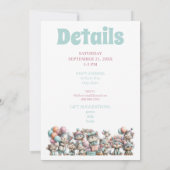 Whimsical Cat Watercolor Birthday Invitation Einladung (Rückseite)