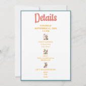 Whimsical Cat Watercolor Birthday Invitation Einladung (Rückseite)