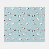 Whimsical Cat & Wine Fleece Blanket (Vorderseite (Horizontal))