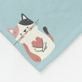 Whimsical Cat & Wine Fleece Blanket (Ecke)