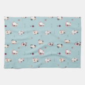 Whimsical Cat & Wine Kitchen Handtücher (Horizontal)