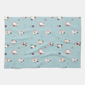 Whimsical Cat & Wine Kitchen Handtücher