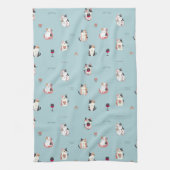 Whimsical Cat & Wine Kitchen Handtücher (Vertikal)