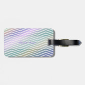 Whimsical Cat Zickzack Zigzag, Monogramm Personali Gepäckanhänger (Rückseite horizontal)
