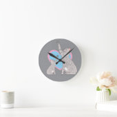 Whimsical Cats and Heart Design Round Clock Runde Wanduhr (Zuhause)