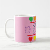 Whimsical Cats and Rainbow Hearts Coffee Mug Kaffeetasse (Links)