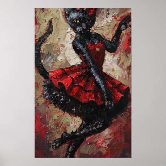 Whimsical Cats Can-Can-Dance Poster (Vorne)