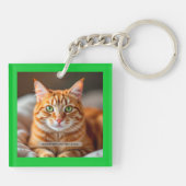 [Whimsical Cats] Colorful Pop Art Personal Photo  Schlüsselanhänger (Rückseite)