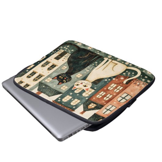 Whimsical Cats  Laptopschutzhülle (Vorne Knopf)