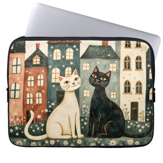 Whimsical Cats  Laptopschutzhülle (Vorderseite)