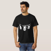 Whimsical Cats on a Clothesline T-Shirt (Vorne ganz)