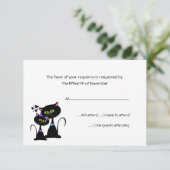 Whimsical Cats Wedding RSVP (Stehend Vorderseite)