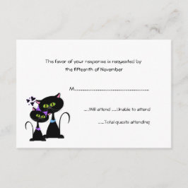 Whimsical Cats Wedding RSVP Karte
