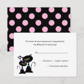 Whimsical Cats Wedding RSVP Karte (Vorne/Hinten)