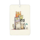 Whimsical Cats with Big Eyes Air Freshener Autolufterfrischer (Vorderseite)