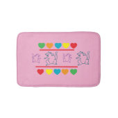 Whimsical Cats with Rainbow Hearts Bath Mat Badematte (Vorderseite)
