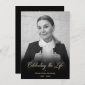 Whimsical Celebrating the Life Photo Funeral Mitteilungskarte (Vorne/Hinten)