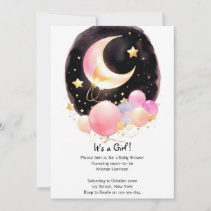 Whimsical Celestial Ansammlung: Girl Baby Shower Einladung