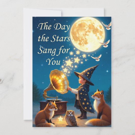 Whimsical Celestial Birthday Card: Enchanted Folk (Vorderseite)