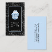 Whimsical Celestial Blue Moon Cupcake Visitenkarte (Vorne/Hinten)