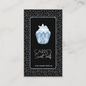 Whimsical Celestial Blue Moon Cupcake Visitenkarte (Vorderseite)