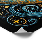 Whimsical Celestial Dream: Mond und Sonne. Kunst Poster (Ecke)