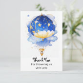 Whimsical Celestial Hot Air Ballon Babydusche Dankeskarte (Stehend Vorderseite)