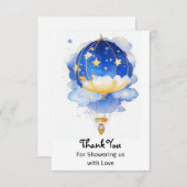 Whimsical Celestial Hot Air Ballon Babydusche Dankeskarte (Vorne/Hinten)
