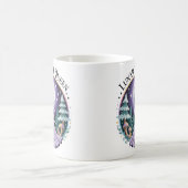 Whimsical Celestial Moon, der Selfie Wald einnimmt Kaffeetasse (Mittel)
