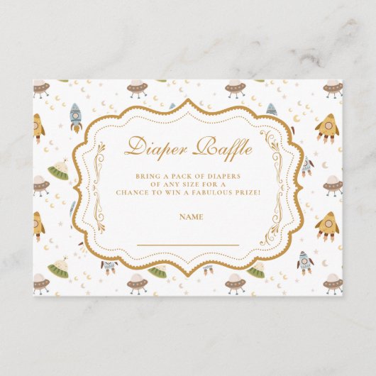 Whimsical Celestial Safari Diapper Raffle Begleitkarte (Vorderseite)