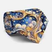 Whimsical Celestial Sun, Moon & Stars Pattern Krawatte (Gerollt)