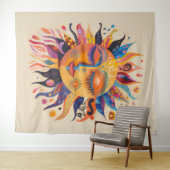 Whimsical Celestial Sun Wandteppich (Beispiel (Horizontal))