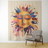 Whimsical Celestial Sun Wandteppich (Beispiel)