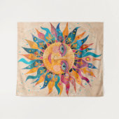 Whimsical Celestial Sun Wandteppich (Vorderseite (Horizontal))