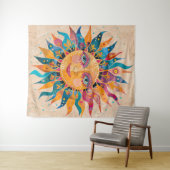 Whimsical Celestial Sun Wandteppich (Beispiel (Horizontal))