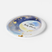 Whimsical Celestial Watercolor Babydusche Pappteller (Schrägansicht)